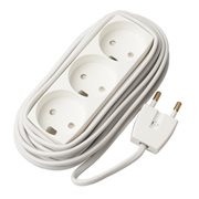 Stikdåse T11 3R u/jord 5,0m hvid ledning