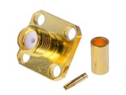 SMA female Panel 4 hole crimp RG316